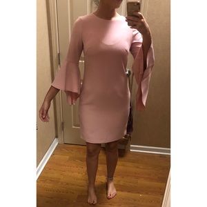 Ruffle bell sleeve dress